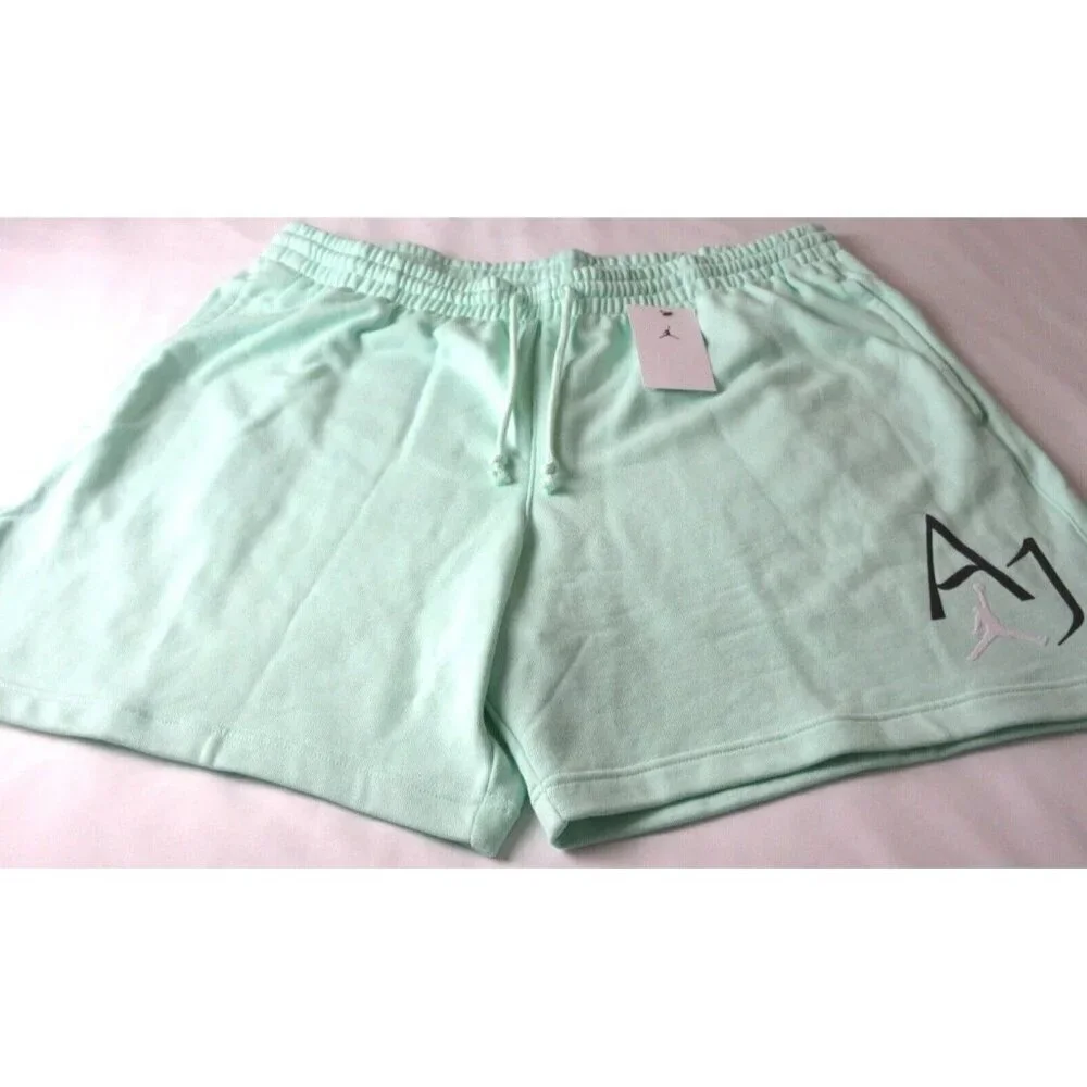 Men's Jordan Sport DNA Fleece Logo Shorts Mint Foam Green Black White NWT